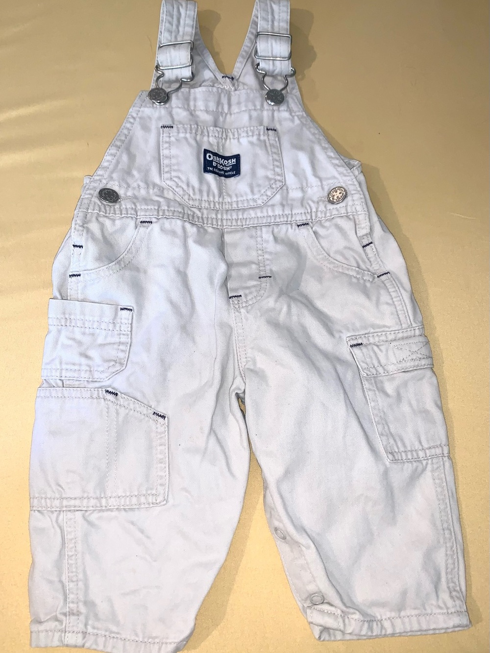 OshKosh B'gosh bib overalls Y2K Khaki size 12 months old